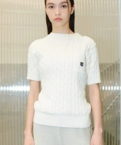 [ROCCI ROCCI] Summer 22 Rose Cable Knit Top (WHITE)