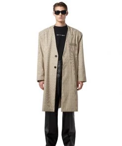 [INPREP] SS 22 CHECKED LONG BLAZER-M