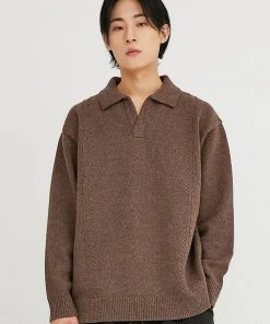 [CRUMP] SS 22 Cable Pintuck Wool Collar Knitwear (CT0344)