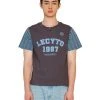 Best Sellers [LECYTO] Summer 22 BIKER CRACK LOGO T-SHIRT_(CHARCOAL)