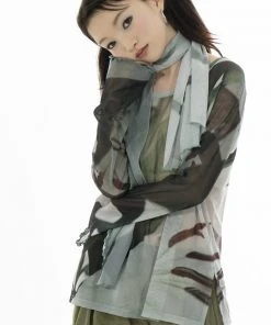 Best Sellers [RURU] SS 22 LILY SCARF&LONG SLEEVES SET [GREEN]