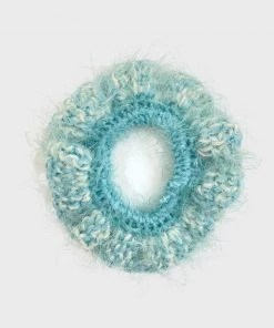 [BUTTERFLIES IN STUMMY] Seasonless Fluffy Scrunchie (blue)