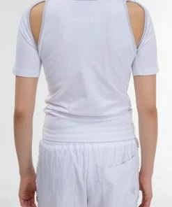 Best Sellers [GIMMETHEYOUNG] SS 22 GLITTER SLIT T-SHIRT / WHITE