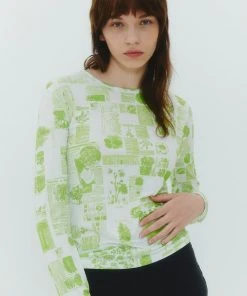 [ROCCI ROCCI] Summer 22 Fairy Garden Long Sleeve T-shirt (GREEN)