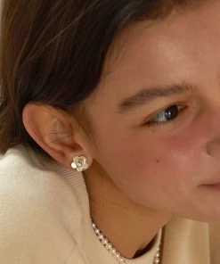 [MIDNIGHT MOMENT] Seasonless Floral Layer Earring - Silver