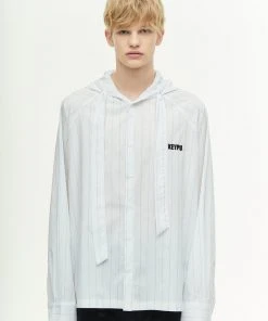 [KEYPU] SS 22 HOOD SCARF SHIRT WHITE