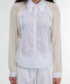 [GIMMETHEYOUNG] SS 22 NET SLEEVE SHIRT_22SS / IVORY