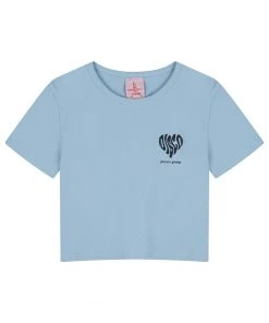 [HIGH SCHOOL DISCO] Summer 22 HEART DISCO CROP TOP BLUE