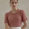 [JOORTI] SS 22 J970 U-neck Short Sleeve Knit (rose Pink) Best Sellers