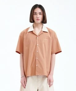 [LA MER MA MAISON] Summer 22 COLORING OPEN COLLAR SHIRT CINNAMON