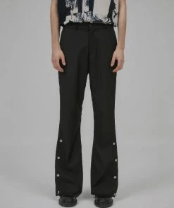 [FLARE] SS 22 E86 Flare Layered Stud Pants - Black (FL-222)