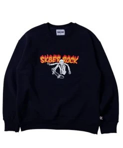 SK8ERROCK [SK8ER ROCK] FW 21 SKELETON SK8ER SWEAT SHIRT NAVY Best Sellers