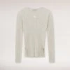 Best Sellers [SPARKLING PIECE] SS 22 CREW NECK RIBBED KNIT TOP (BEIGE)