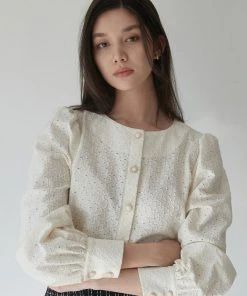 [JOORTI] SS 22 J912 Laced Round Blouse (ivory) Best Sellers