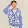 Best Sellers [AQOSTUDIOSPACE] SS 22 AQO BEAR PATTERN CARDIGAN SKY