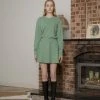 Best Sellers [MAUSOLEUM] SS 22 Cashmere Blended Flare Skirt - Mint