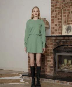 Best Sellers [MAUSOLEUM] SS 22 Cashmere Blended Flare Skirt - Mint