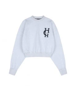 Best Sellers [HARDCORE HAPPINESS] SS 22 LOGO CROP SWEATSHIRT Melange Gray