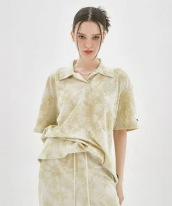 [NASTY FANCY CLUB] SS 22 COZY TERRY COLLAR TEE (LIME)_F22QB433 Best Sellers