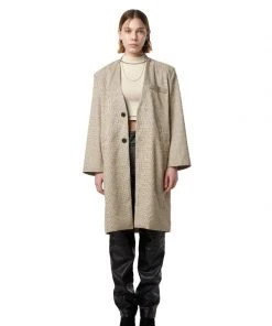 [INPREP] SS 22 CHECKED LONG BLAZER-W Best Sellers