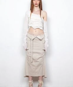 [PAIN OR PLEASURE] Summer 22 NIX CARGO SKIRT Light Beige Best Sellers