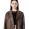 Best Sellers [RUNNING HIGH] SS 22 VINTAGE WASHED LEATHER BLAZER [BROWN]