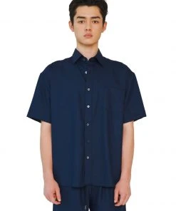 [LECYTO] Summer 22 SUMMER WOOL SHIRTS_(NAVY)