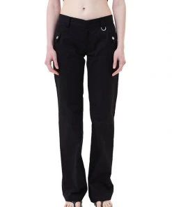 [LO AXUAL] Summer 22 LOW WAIST SIDE POCKET D-RING PANTS_BLACK Best Sellers