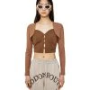 Best Sellers [ODD ONE OUT] SS 22 Slit Top&layerd Bolero_BROWN