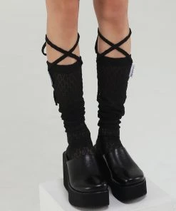 [UGLY SHADOW] FW 21 LACE LONG SOCKS(BLACK)