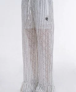 Best Sellers [GIMMETHEYOUNG] SS 22 LACE STRIPE FRILL PANTS / WHITE