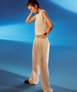 Best Sellers [AGA] Summer 22 WIDE-LEG TERRY PANTS - WHITE