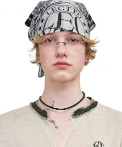 Best Sellers [LECYTO] Seasonless CHIFFON CIRCLE LOGO SCARF_[WHITE]