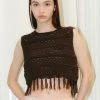 [ROCCI ROCCI] Summer 22 Fringe Sleeveless Knit Top (KHAKI) Best Sellers