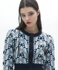 Best Sellers [LUV IS TRUE] SS 22 BUTTERFLY KNIT CARDIGAN(BLUE)