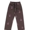 [DUCKDIVE] SS 22 Angel Pattern Cotton Pants BURGUNDY