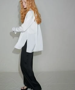 [SORRY TOO MUCH LOVE] Summer 22 Stripe Sleeve Ruffle Blouse_White Best Sellers