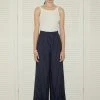 Best Sellers [ONNE] SS 22 Striped Roll Up Wide Pants - Navy