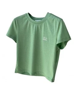JULIE BEANS Best Sellers [JULYE HAN] SS 22 Basic Silk Blended Crop Top - Green