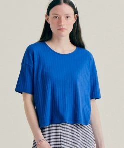 [BENSIMON] Summer 22 JACQUARD HALF SLEEVE - BLUE