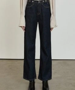 Best Sellers [JOORTI] SS 22 J896 Bijou Denim Pants (deep Blue)