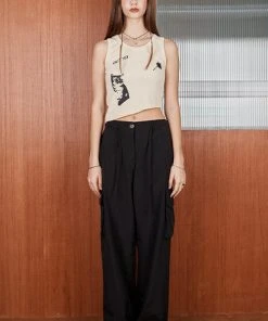 [OUTXO] Summer 22 Xo Lowrise Cargo Pants Black