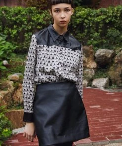 Best Sellers [SORRY TOO MUCH LOVE] FW 21 Cowboy Eco Leather Blouse_Black