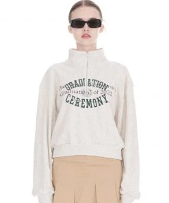 [13MONTH] SS 22 CROPPED HALF ZIPUP SWEATSHIRT (IVORY) Best Sellers