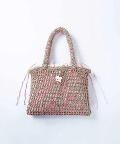 Best Sellers [SPARKLING PIECE] SS 22 CROCHET MIDIUM BAG PINK