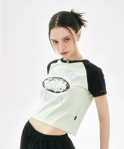 Best Sellers [NASTY FANCY CLUB] Summer 22 ROUGH RAGLAN CROP TEE (BLACK)_F22QB439