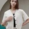 [JOORTI] SS 22 J981 Linen Short Jacket (ivory)