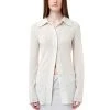 [LO AXUAL] Summer 22 WIDE COLLAR LONG SHIRT CARDIGAN_IVORY Best Sellers