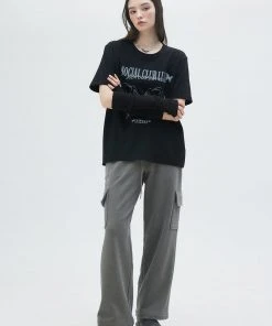Best Sellers [LUV IS TRUE] SS 22 SWEAT CARGO PANTS(KHAKI)