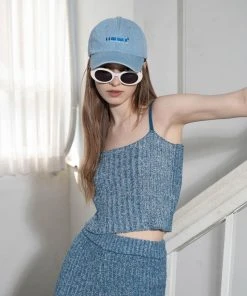 UNORMAL [UNUSUALNORMAL] SS 22 COLOR KNIT TOP_DENIM BLUE